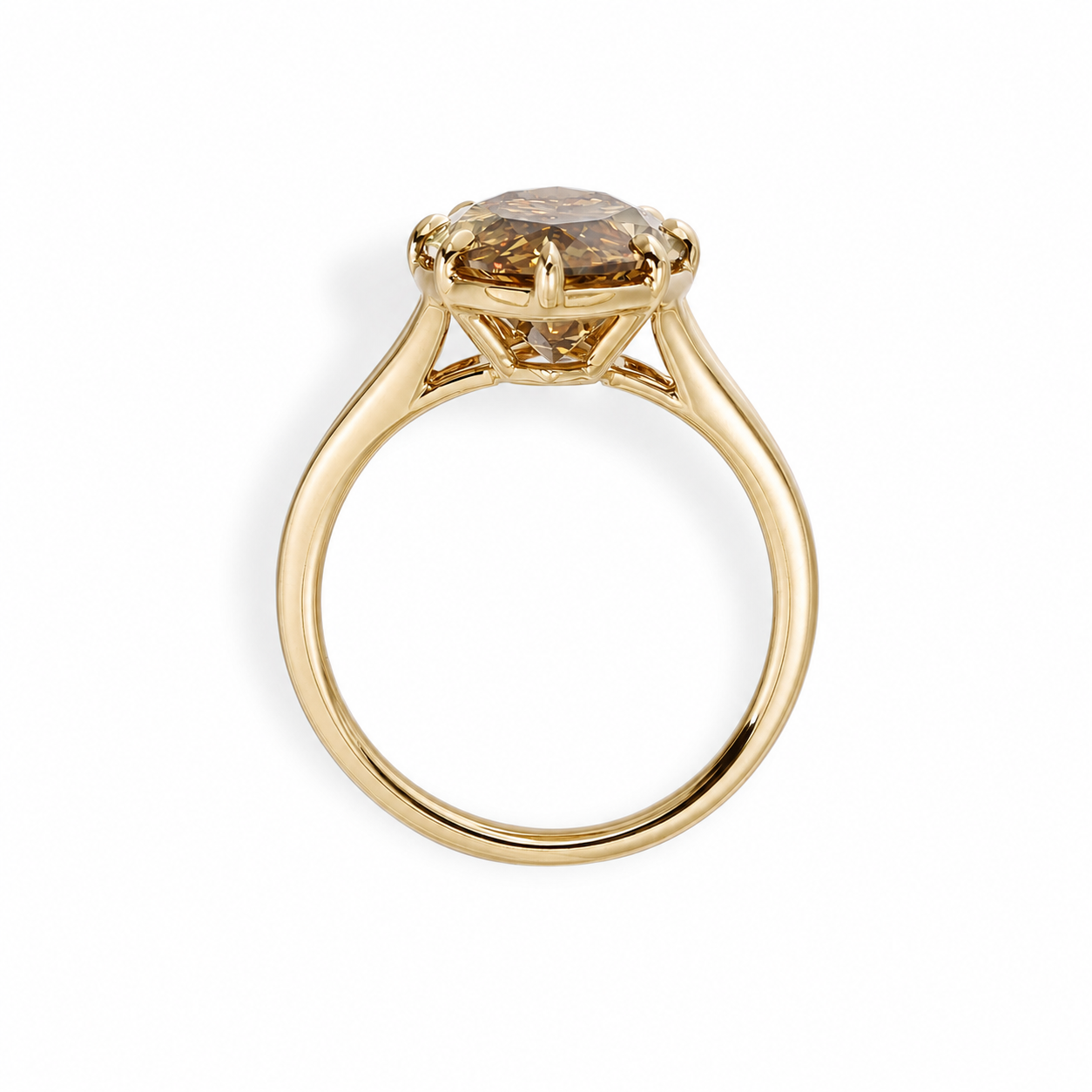 Champagne Marquise Lab Grown Diamond Ring in 14K Yellow Gold thumbnail 5