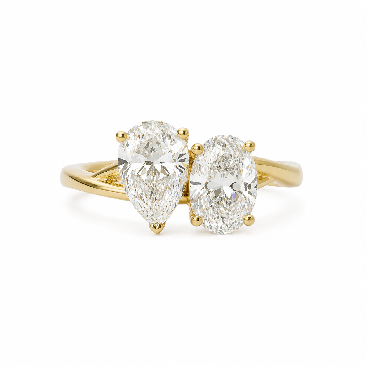 Two-Stone Lab Grown Diamond Ring in 18K Yellow Gold thumbnail 5