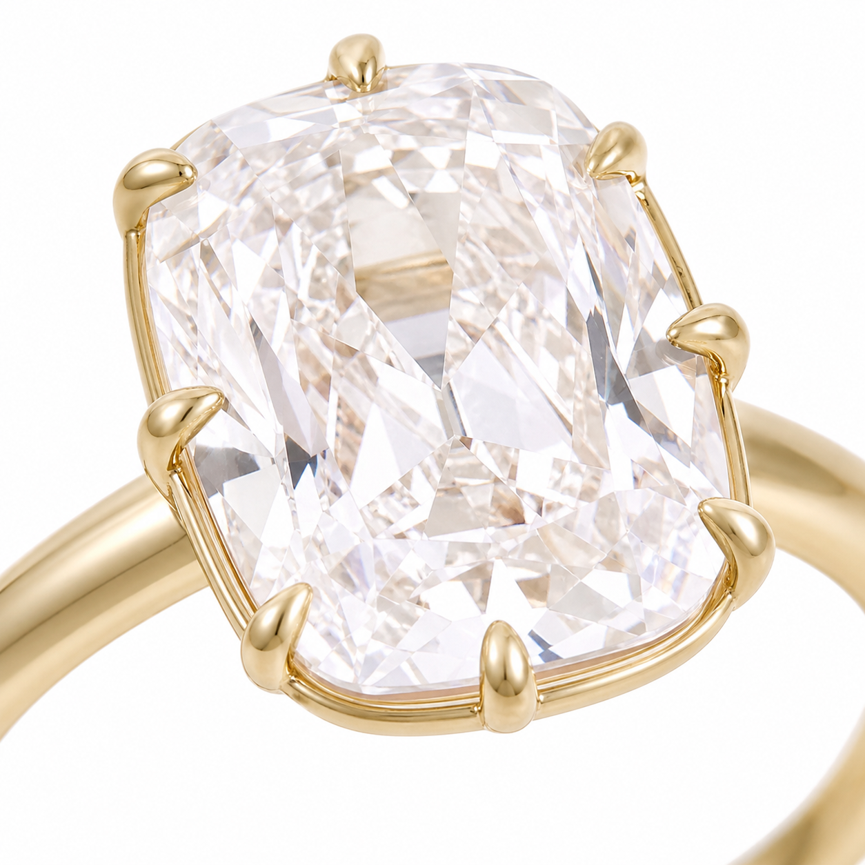 Old Mine Cut Lab Grown Diamond Ring thumbnail 6