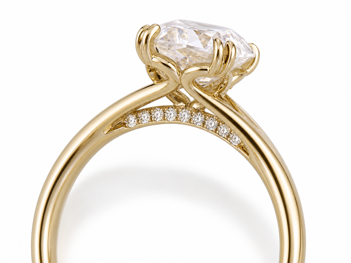 Old Mine Cut Lab Grown Diamond Ring thumbnail 5