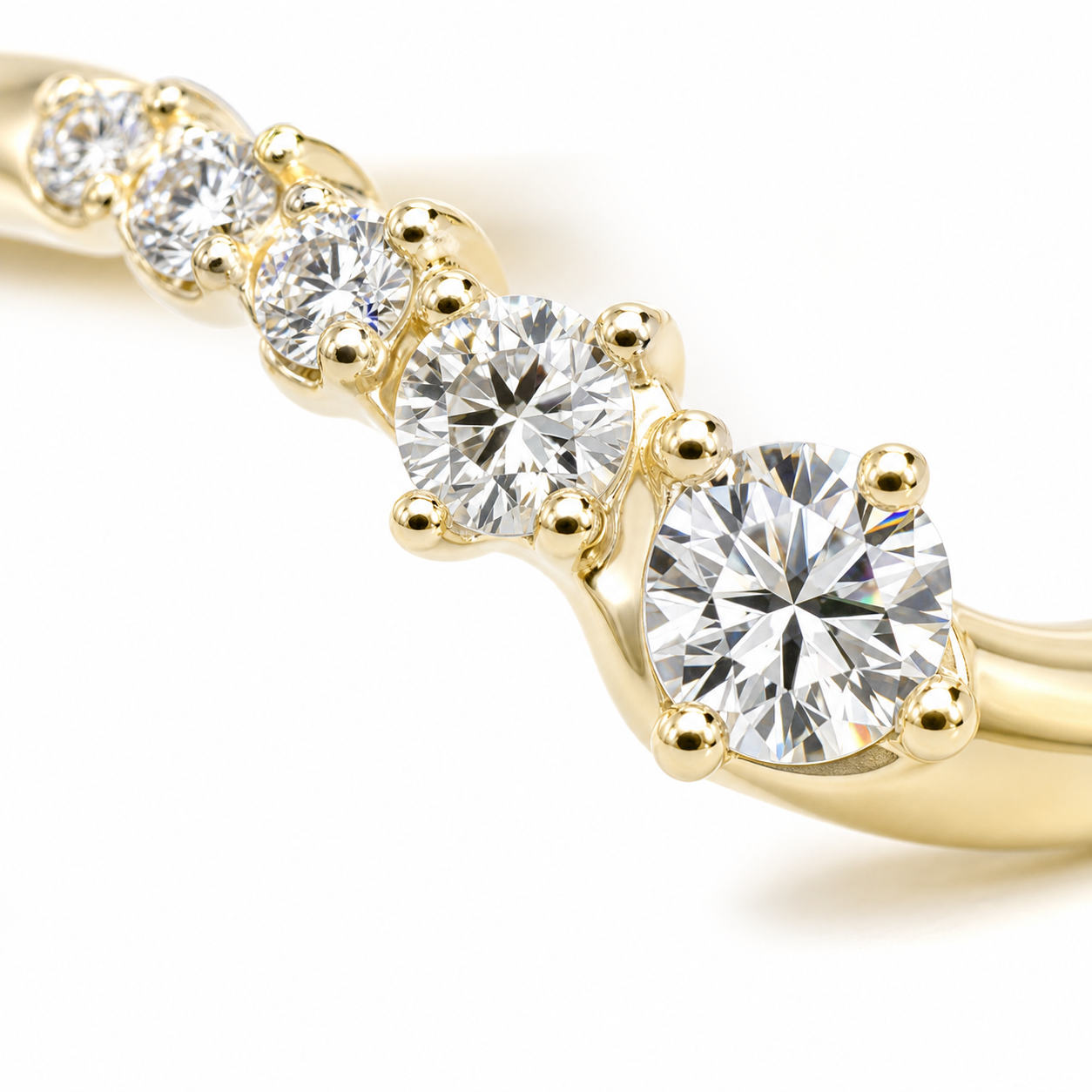 Curved Lab Grown Diamond Band in 14K Yellow Gold thumbnail 4