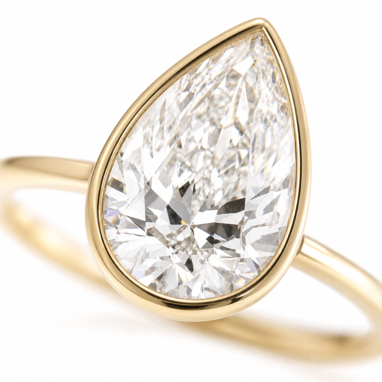 Diagonal-Set Pear Lab Grown Diamond Ring thumbnail 7