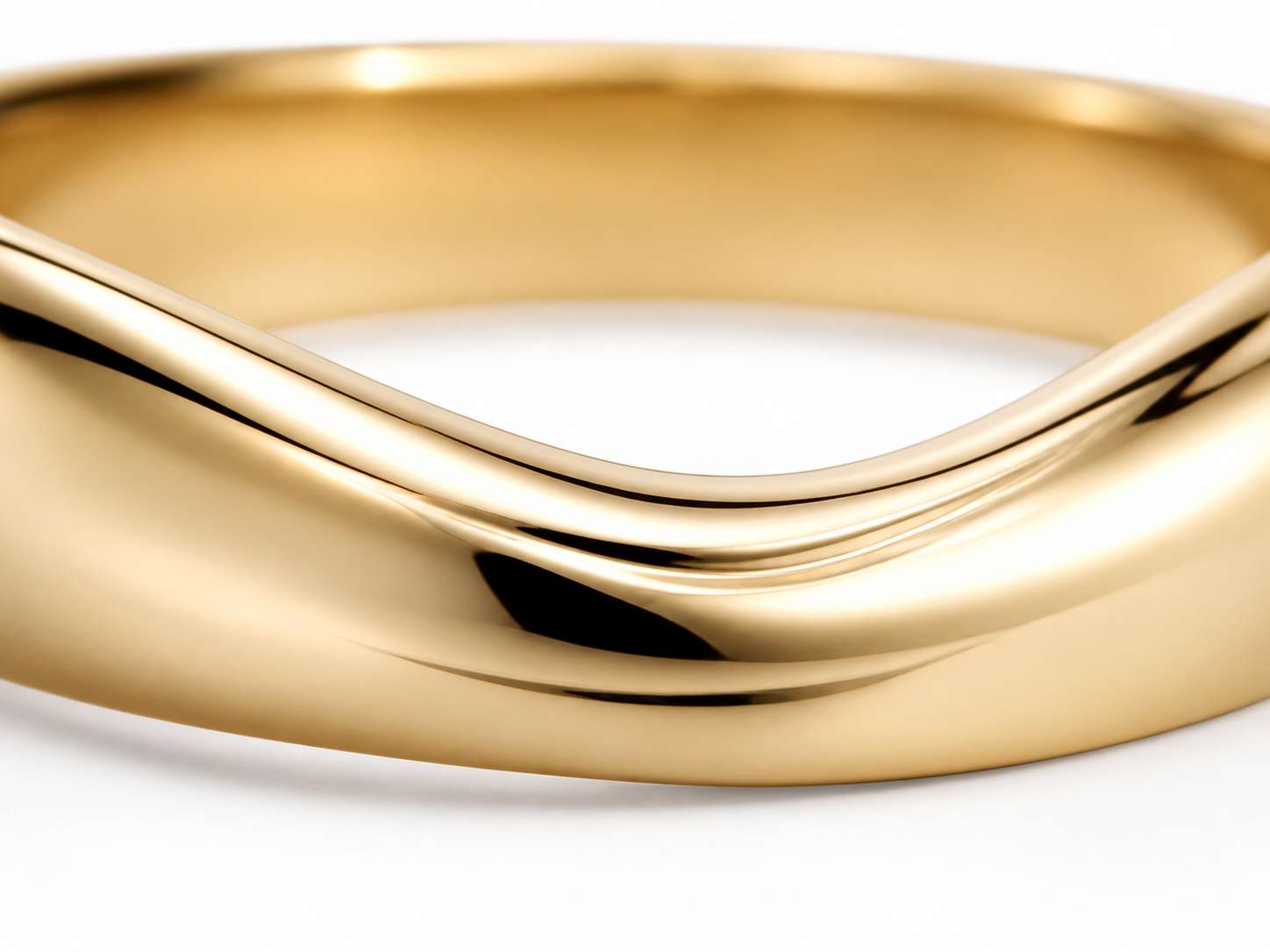 U-Shape Lab Grown Gold Band in 14K /18K Yellow Gold thumbnail 6