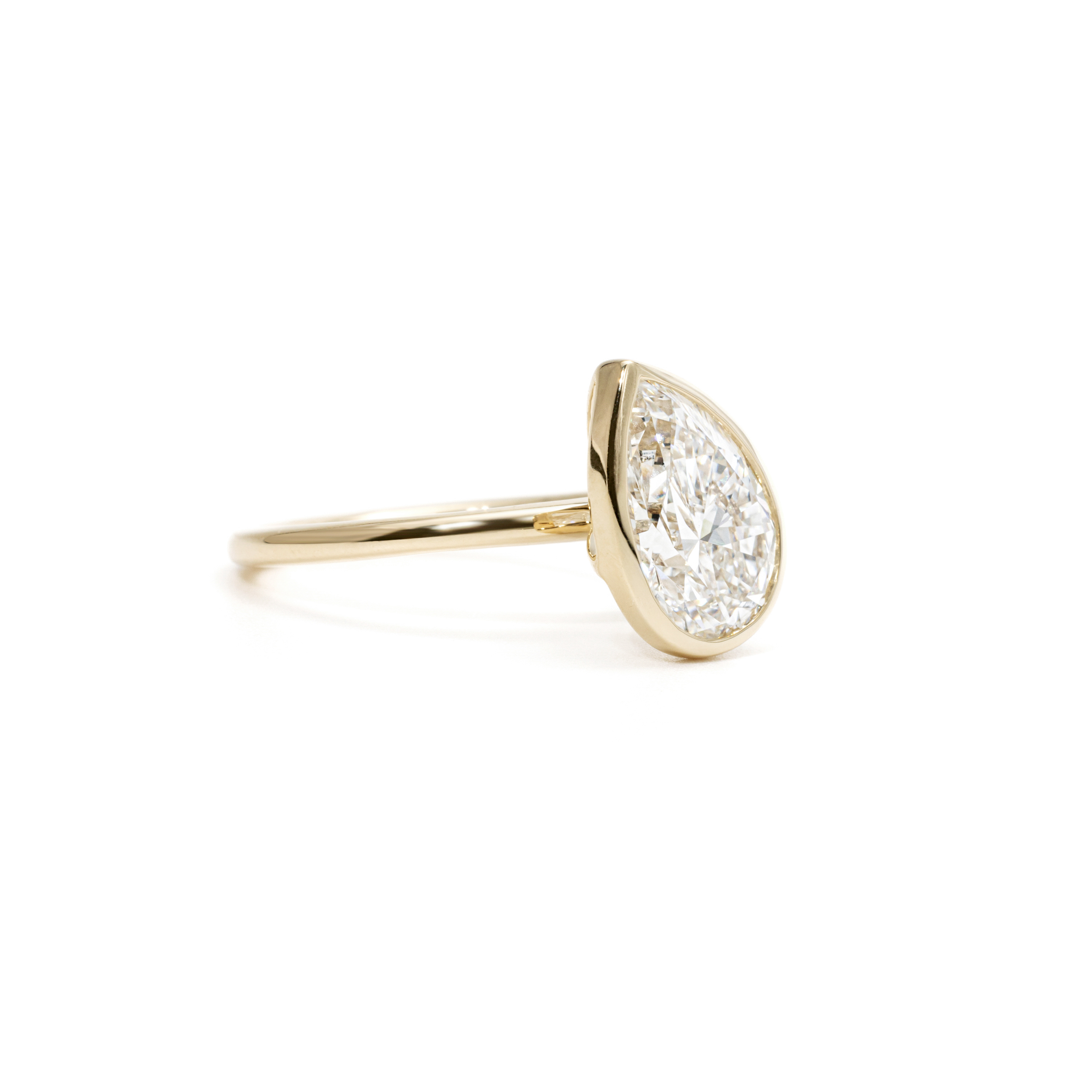 Diagonal-Set Pear Lab Grown Diamond Ring thumbnail 5