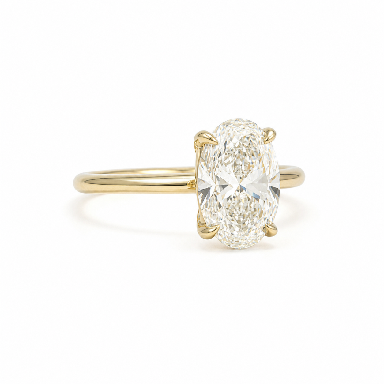 Oval Lab Grown Diamond Solitaire Ring thumbnail 6