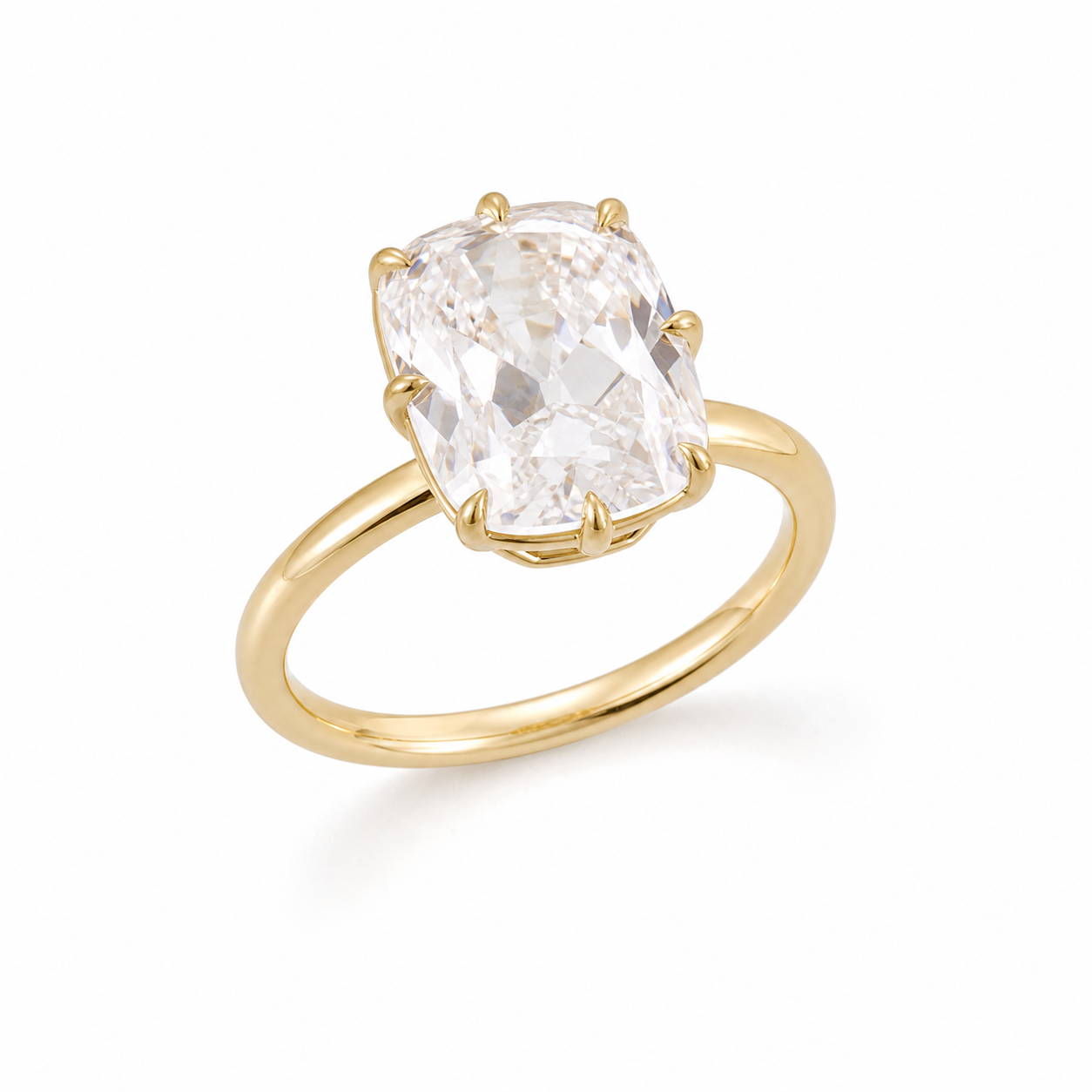 Old Mine Cut Lab Grown Diamond Ring thumbnail 5