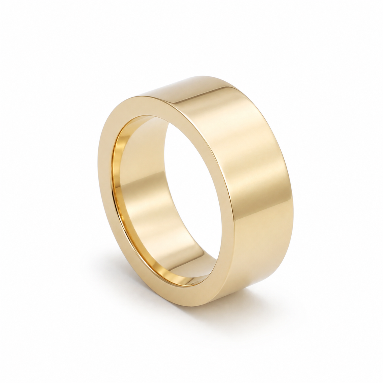 Wide Plain Gold Band Ring in 14K Yellow Gold thumbnail 7
