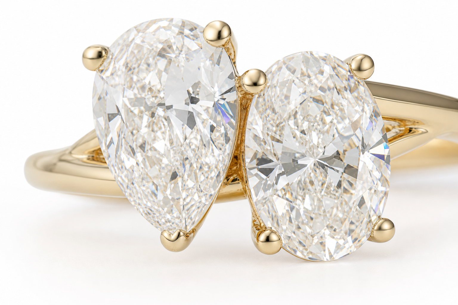 Two-Stone Lab Grown Diamond Ring in 18K Yellow Gold thumbnail 6