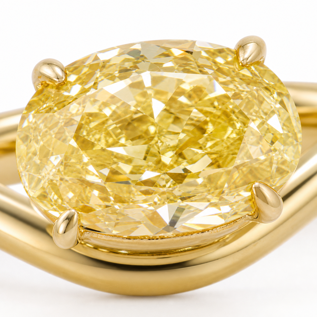 Yellow Lab Grown Diamond Ring in 14K Yellow Gold thumbnail 4