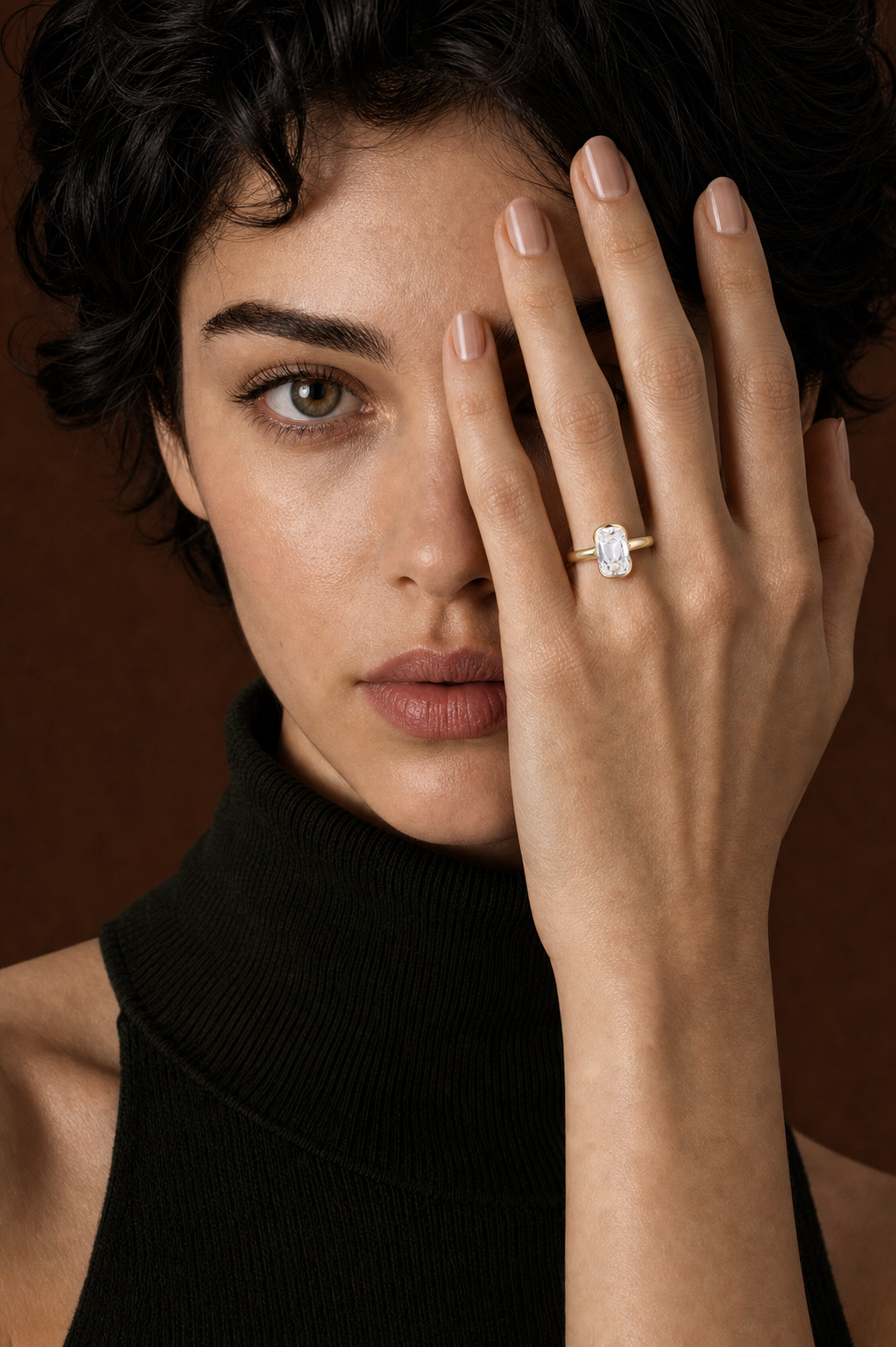 Old Mine Cut Lab Grown Diamond Ring