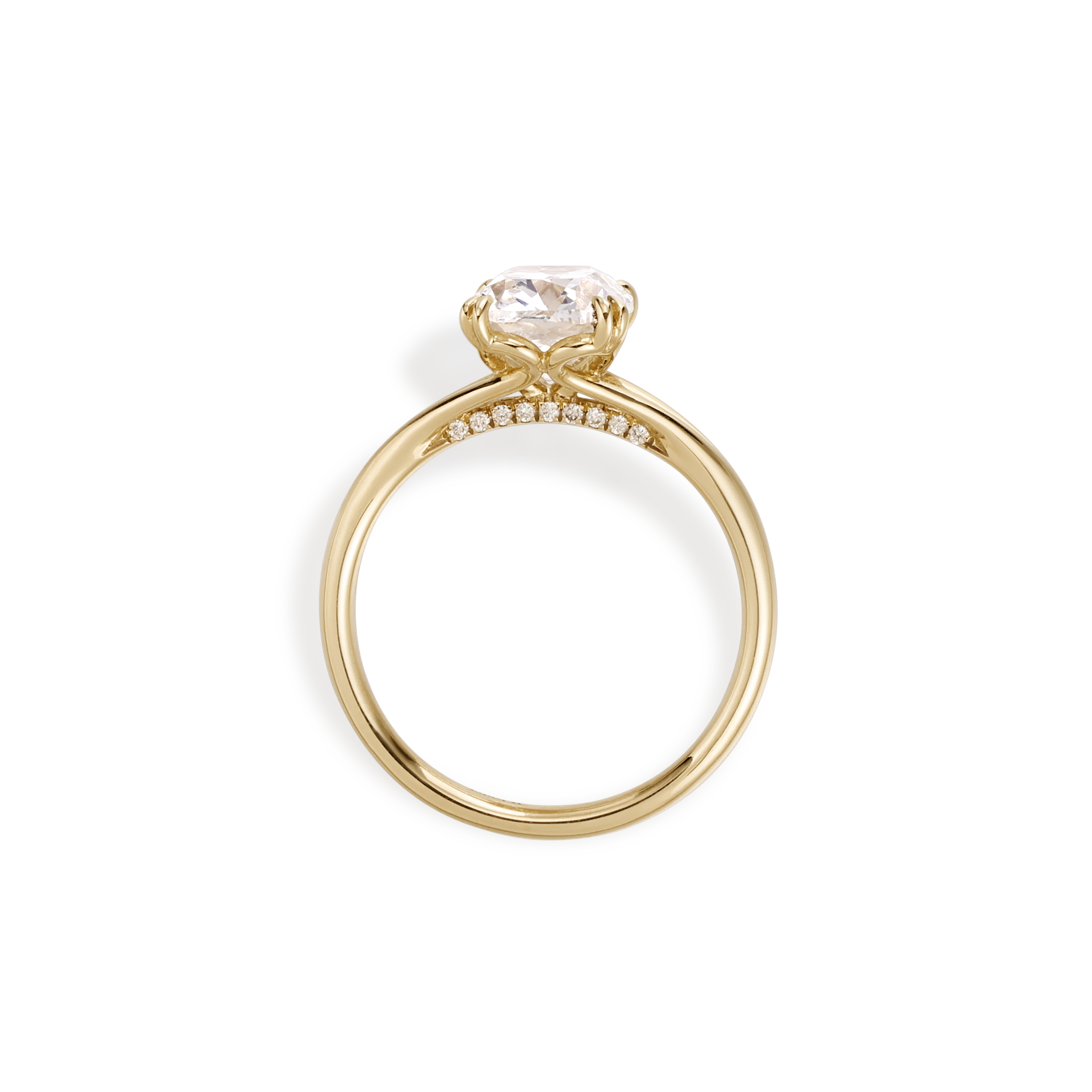 Old Mine Cut Lab Grown Diamond Ring thumbnail 4