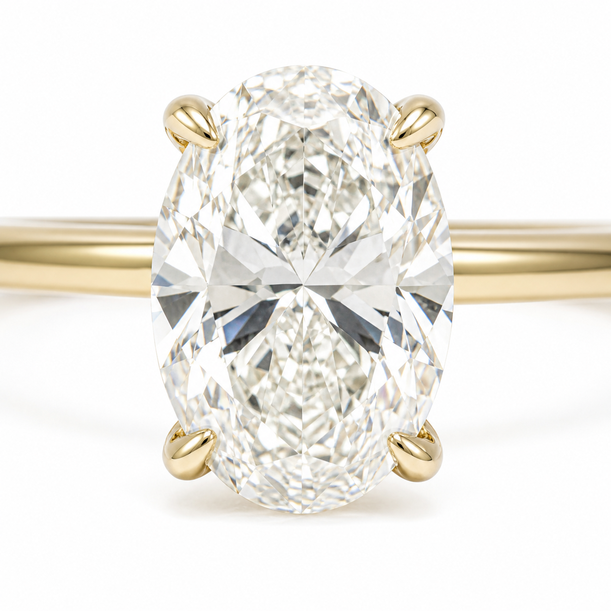 Oval Lab Grown Diamond Solitaire Ring thumbnail 5