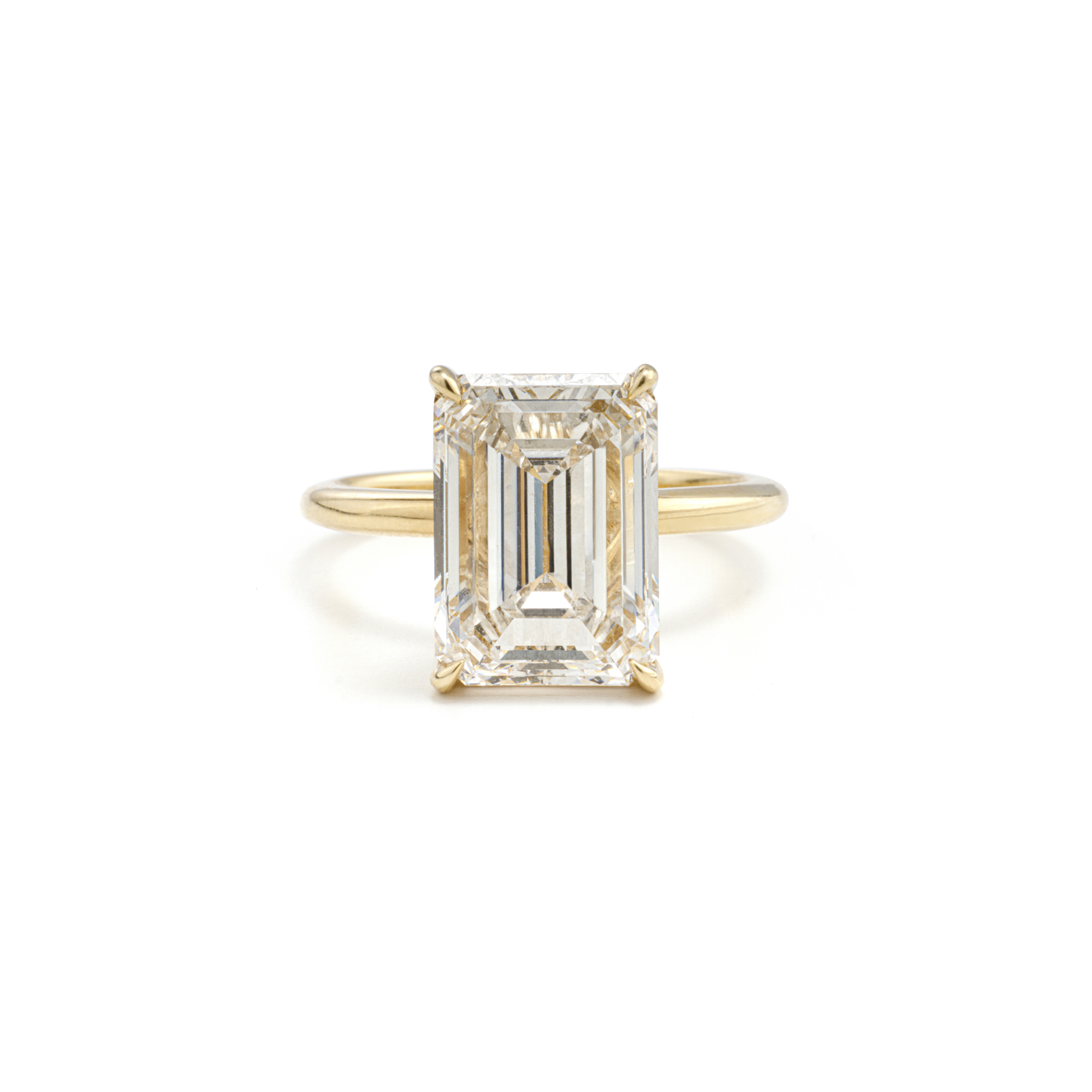 Four-Prong Emerald Cut Lab Grown Diamond Ring
