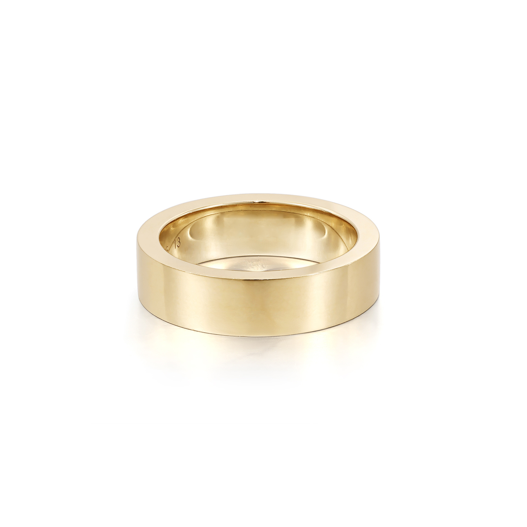 Wide Plain Gold Band Ring in 14K Yellow Gold