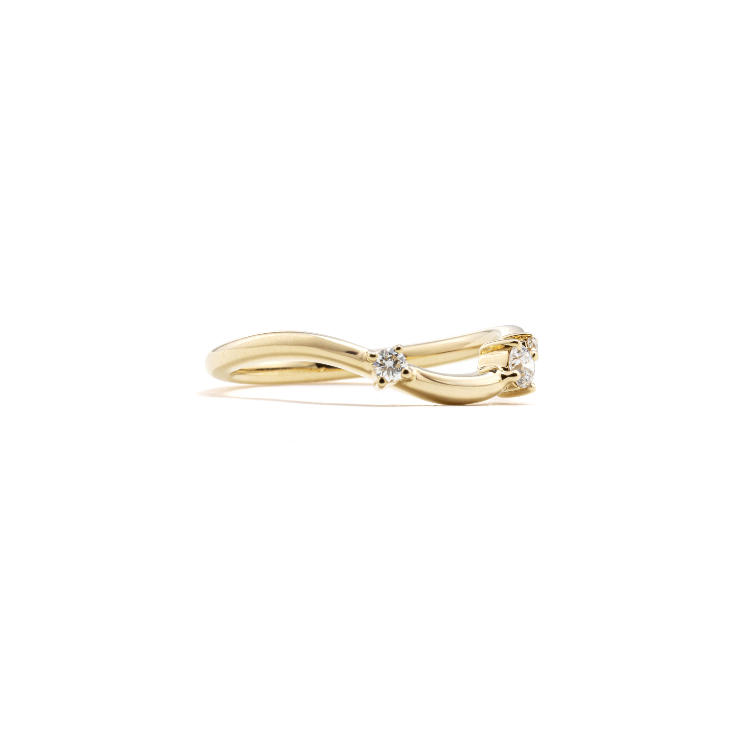 Curved Lab Grown Diamond Band in 14K/18k Yellow Gold thumbnail 4