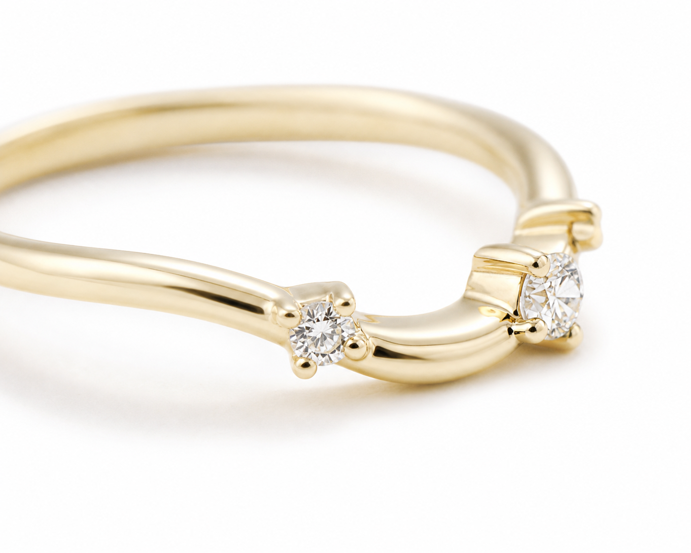 Curved Lab Grown Diamond Band in 14K/18k Yellow Gold thumbnail 5