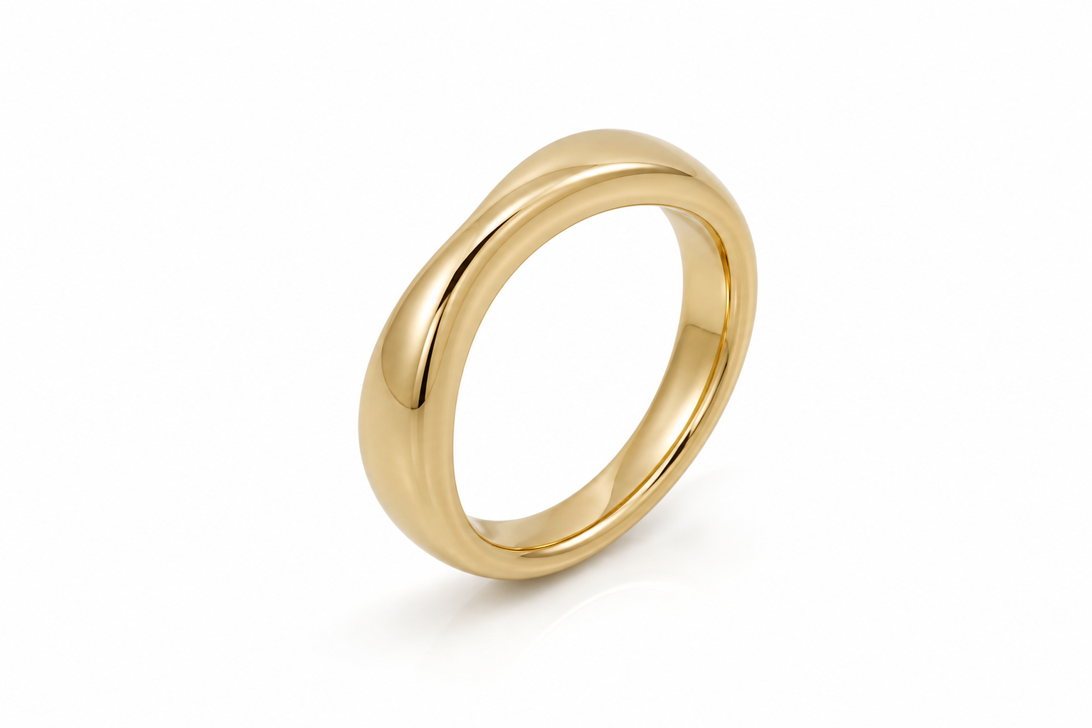 U-Shape Lab Grown Gold Band in 14K /18K Yellow Gold thumbnail 4