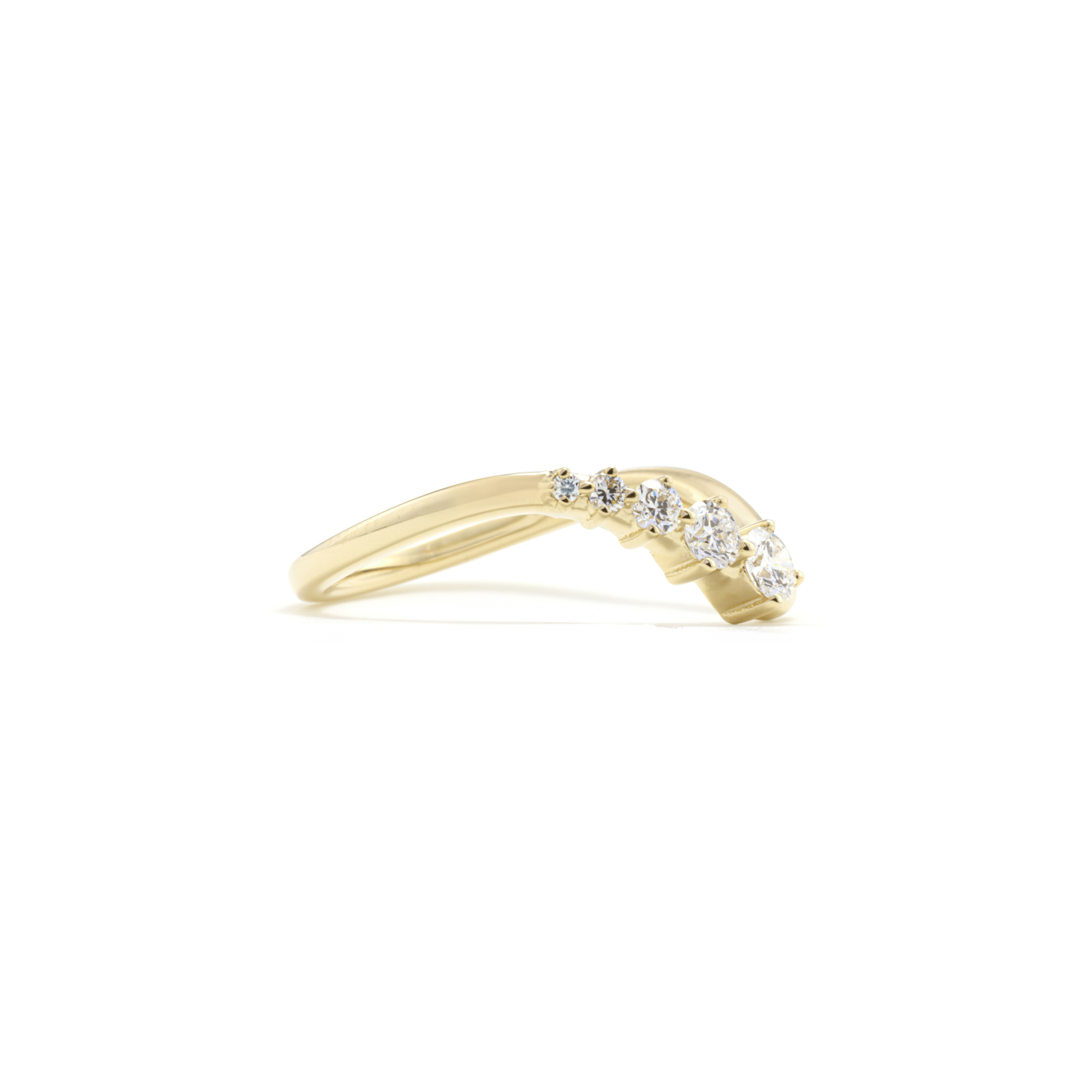Curved Lab Grown Diamond Band in 14K Yellow Gold thumbnail 3