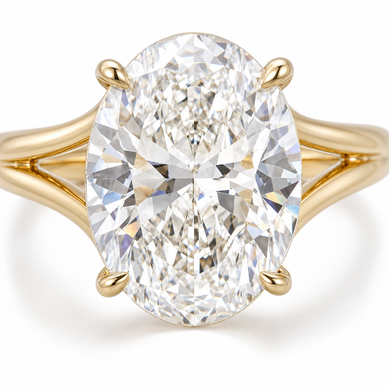 Oval Lab Grown Diamond Ring in 14K/18KYellow Gold thumbnail 5