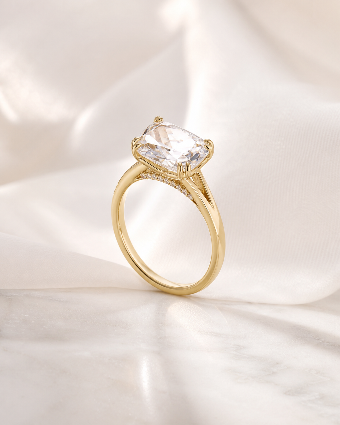 Old Mine Cut Lab Grown Diamond Ring thumbnail 7