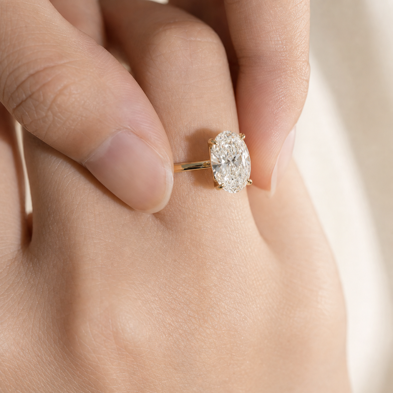 Oval Lab Grown Diamond Solitaire Ring