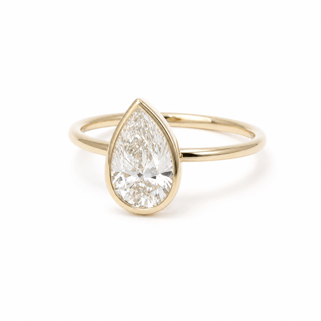 Diagonal-Set Pear Lab Grown Diamond Ring thumbnail 6