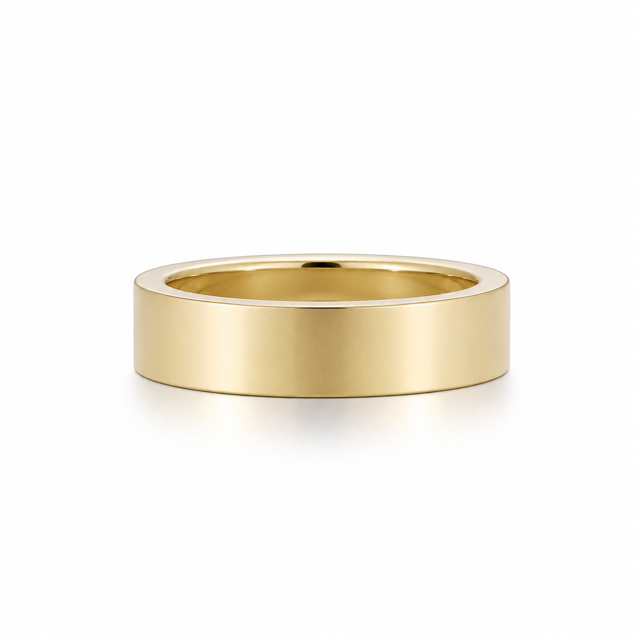 Wide Plain Gold Band Ring in 14K Yellow Gold thumbnail 6