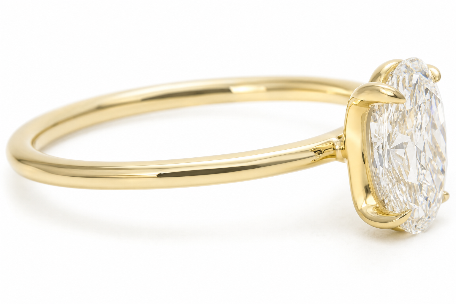 Oval Lab Grown Diamond Solitaire Ring thumbnail 7