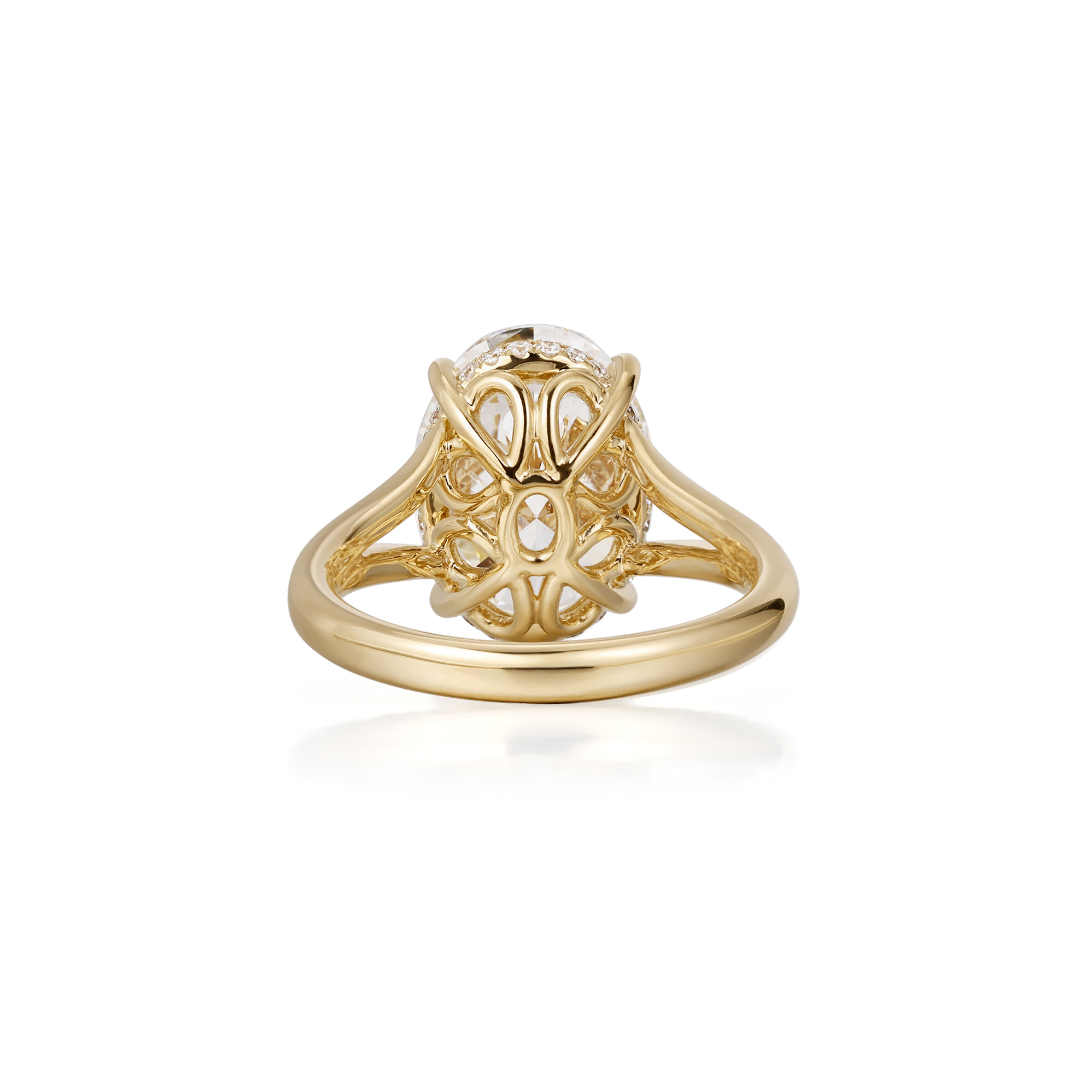 Oval Lab Grown Diamond Ring in 14K/18KYellow Gold thumbnail 4