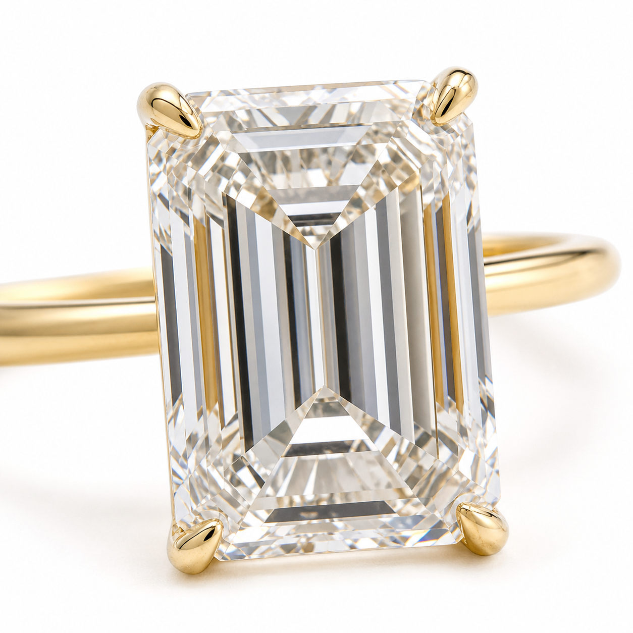 Four-Prong Emerald Cut Lab Grown Diamond Ring thumbnail 5