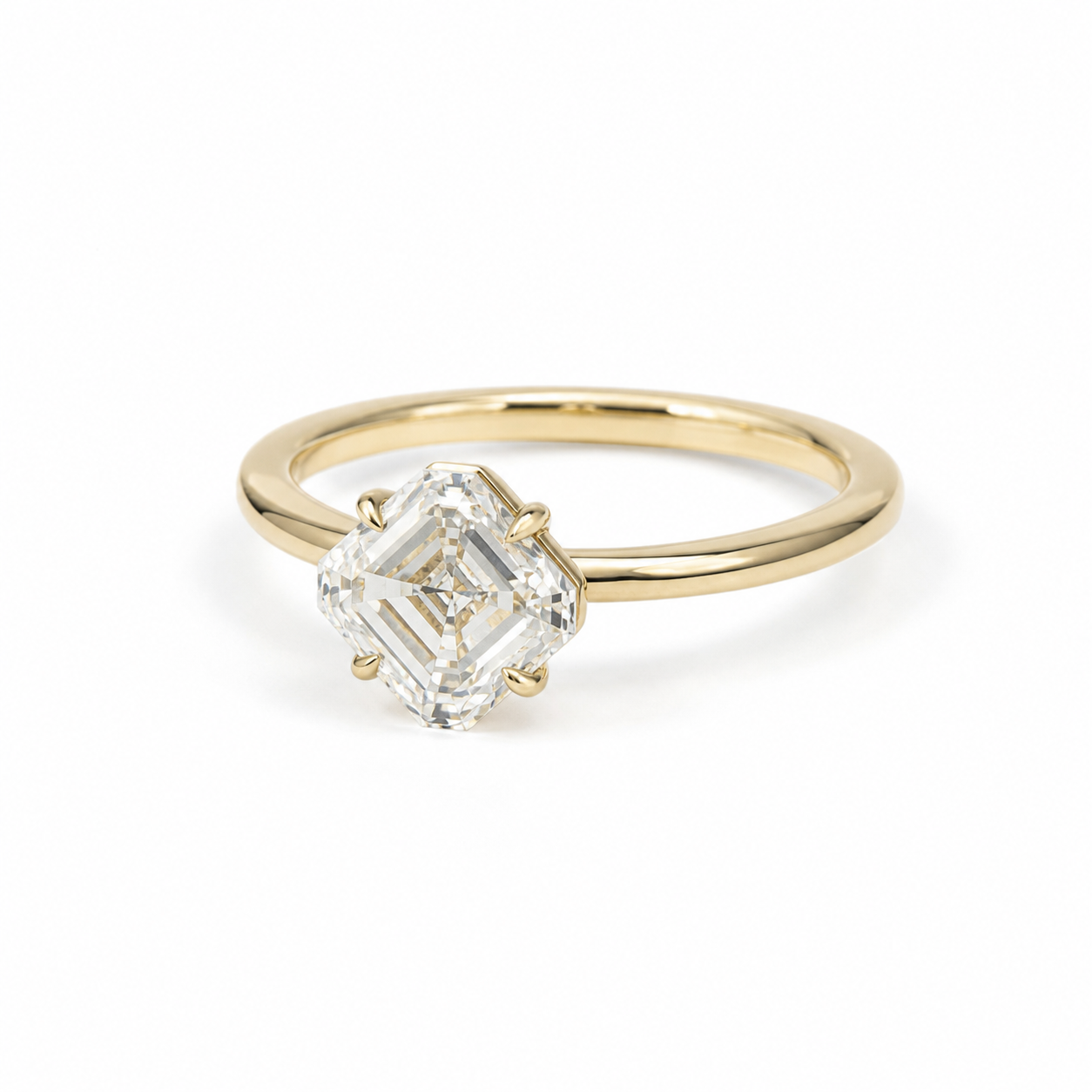 Asscher Cut Lab Grown Diamond Ring thumbnail 4