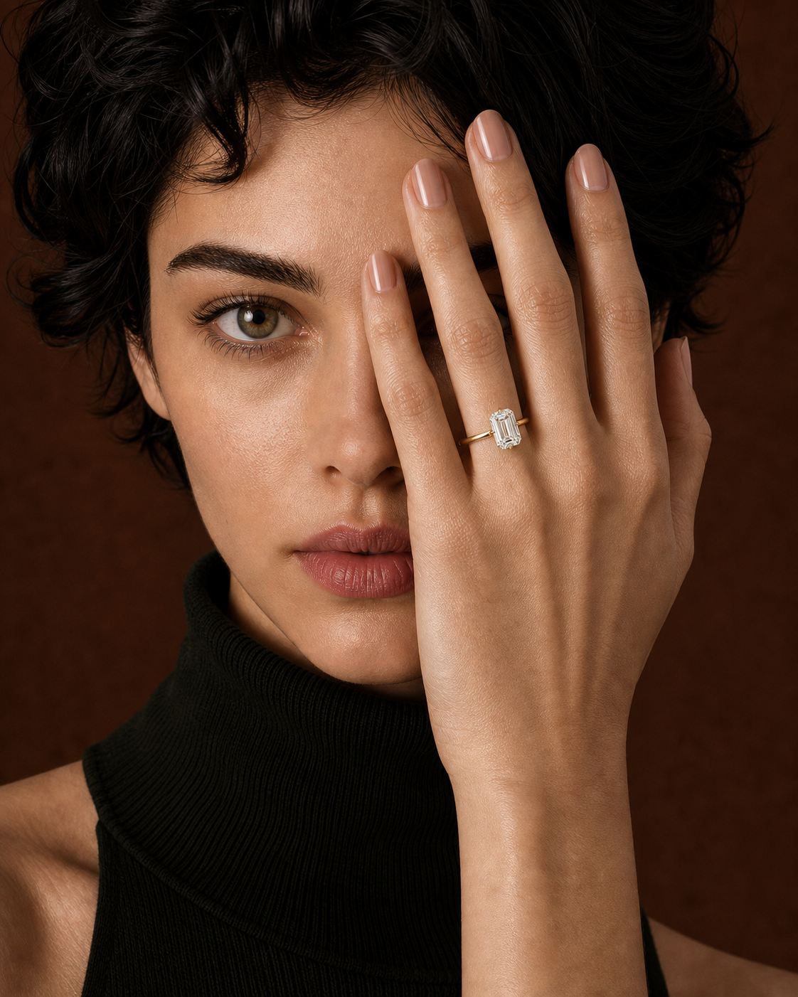 Four-Prong Emerald Cut Lab Grown Diamond Ring