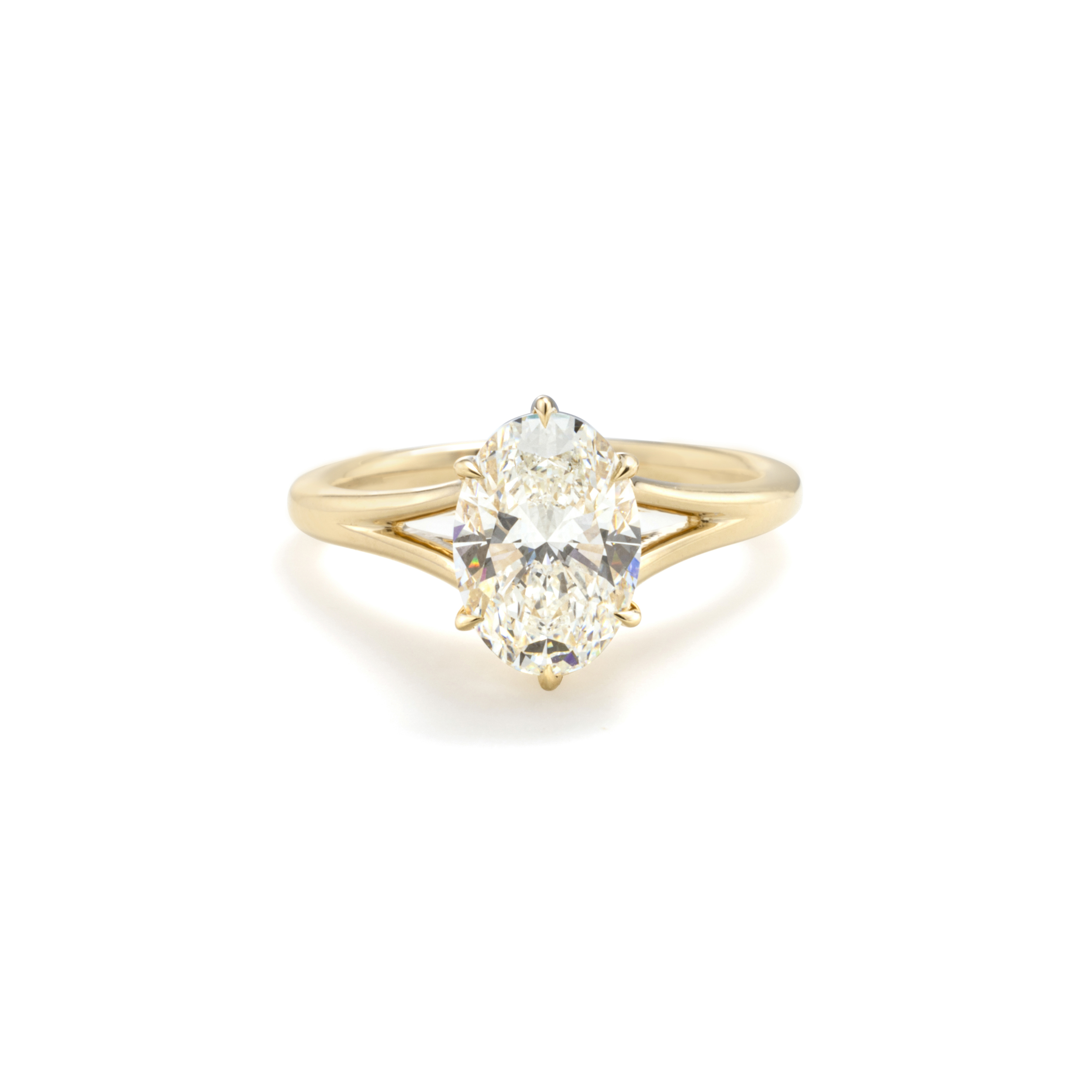 Oval Lab Grown Diamond Solitaire Ring (Split-Shank)