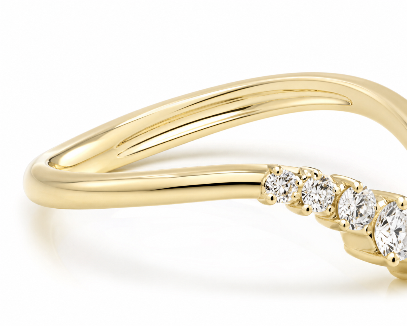 Curved Lab Grown Diamond Band in 14K Yellow Gold thumbnail 5