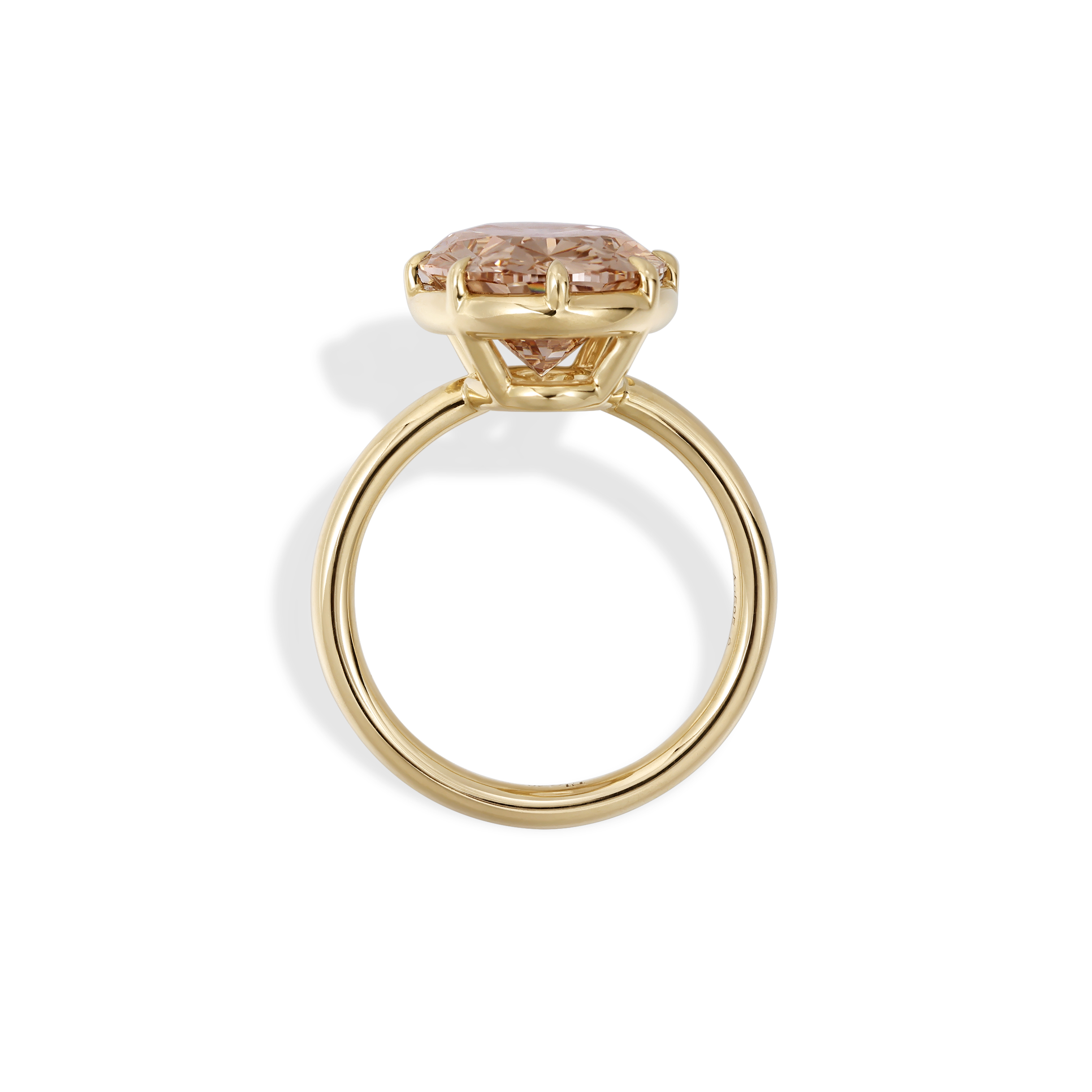 Champagne Bezel-Set Lab Grown Diamond Ring in 14K Yellow Gold thumbnail 5