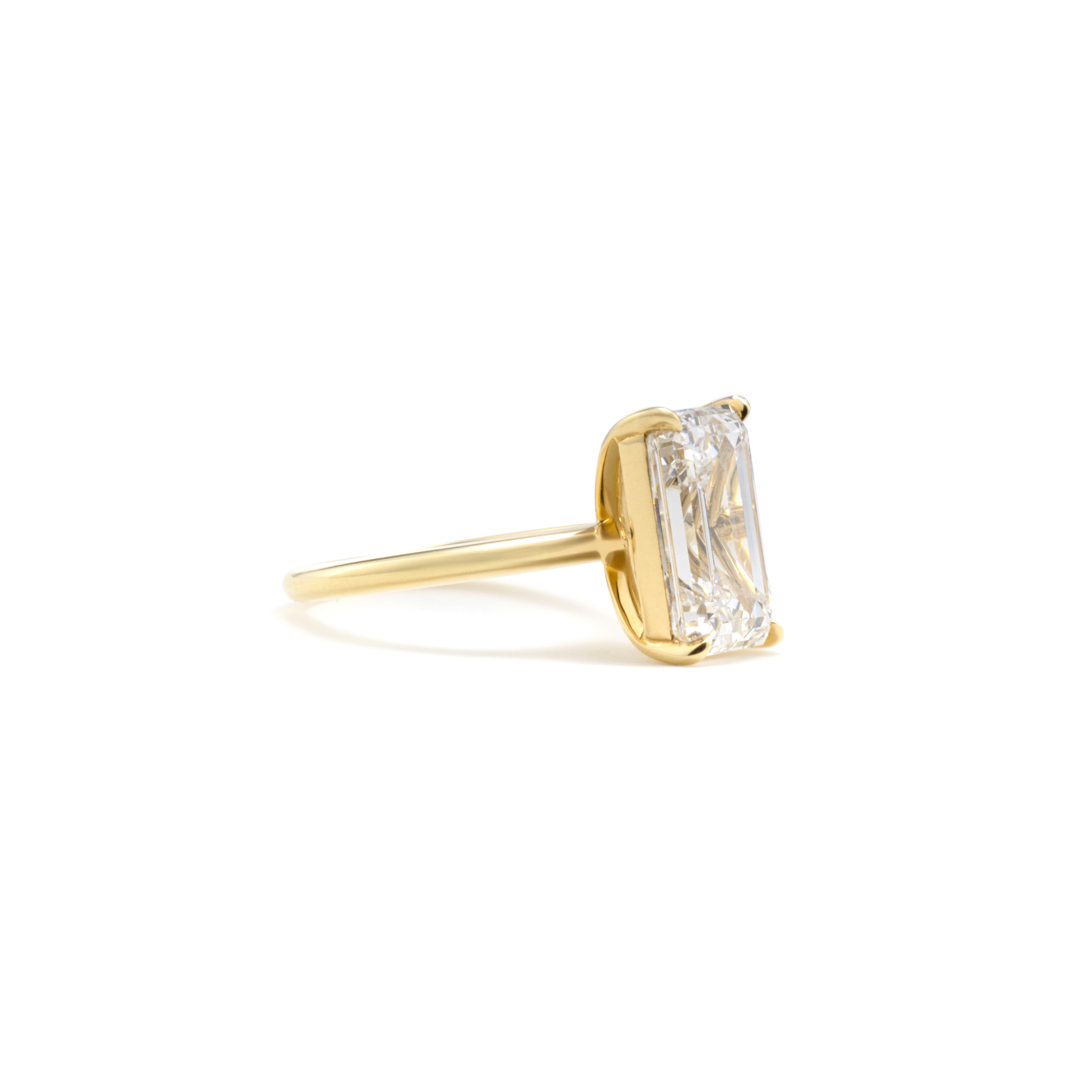 Four-Prong Emerald Cut Lab Grown Diamond Ring thumbnail 3