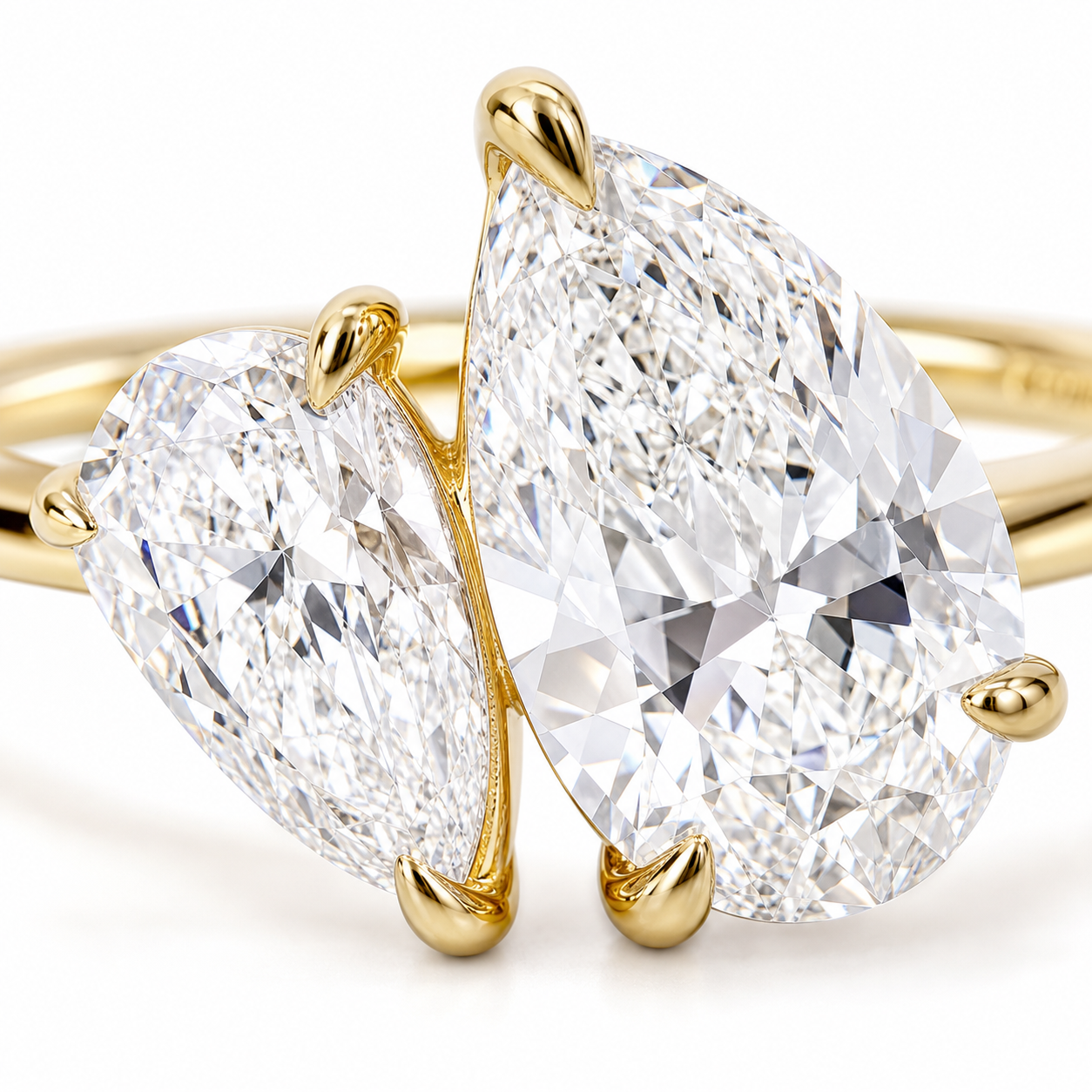 Two-Stone Pear Lab Grown Diamond Ring thumbnail 6