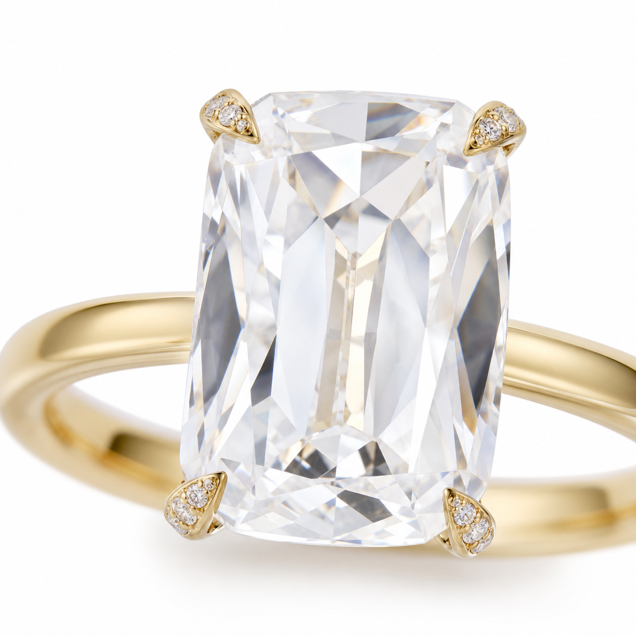 Old Mine Cut Lab Grown Diamond Ring thumbnail 6