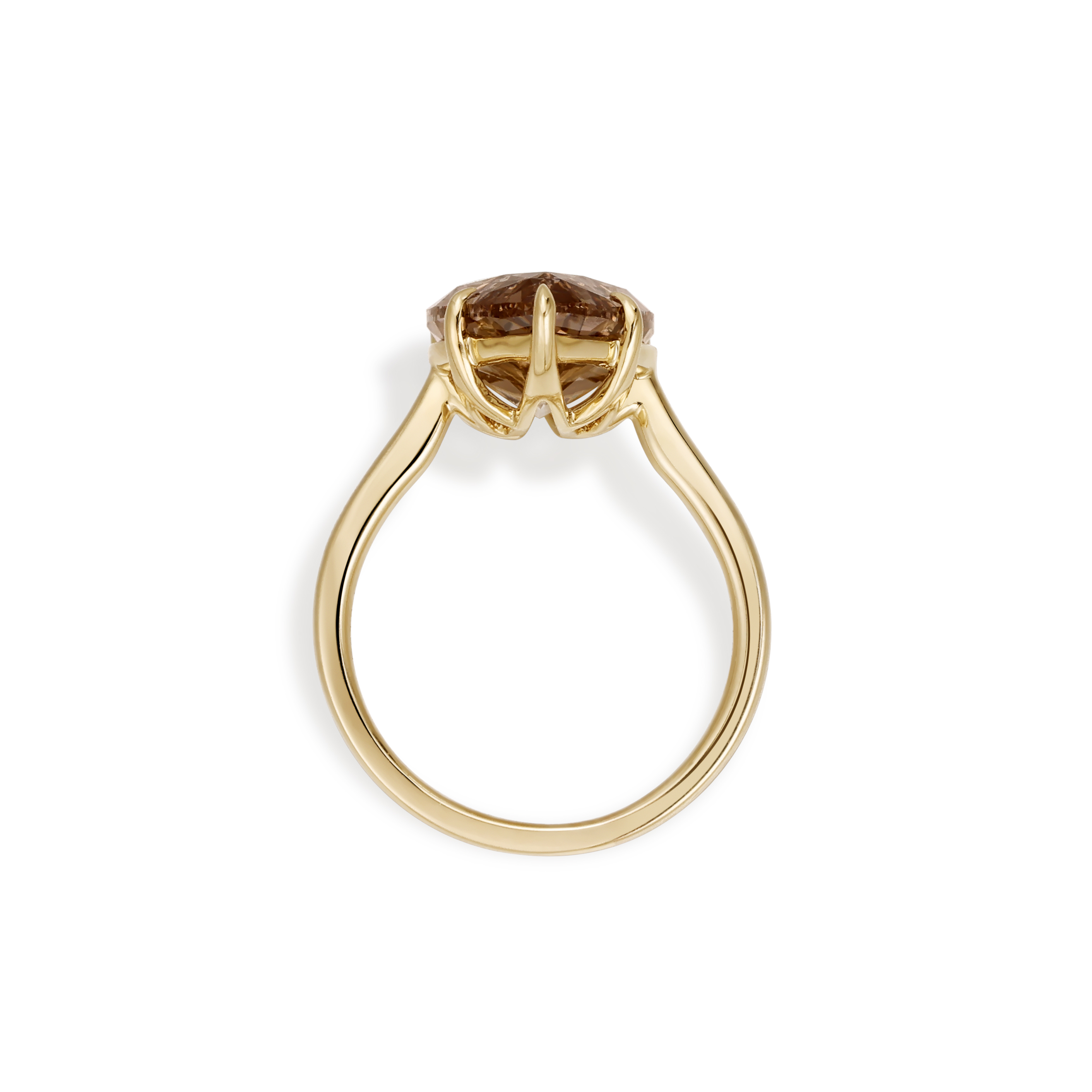 Champagne Pear Lab Grown Diamond Ring in 14K Yellow Gold thumbnail 4