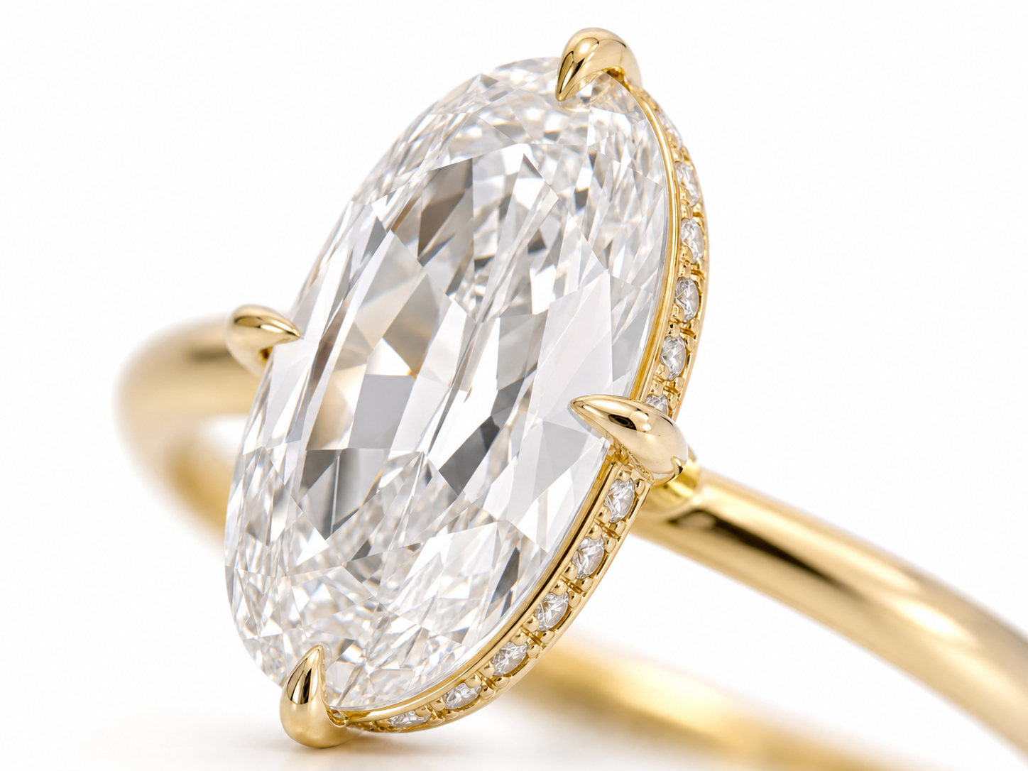 Elongated Oval (Moval) Lab Grown Diamond Ring thumbnail 6