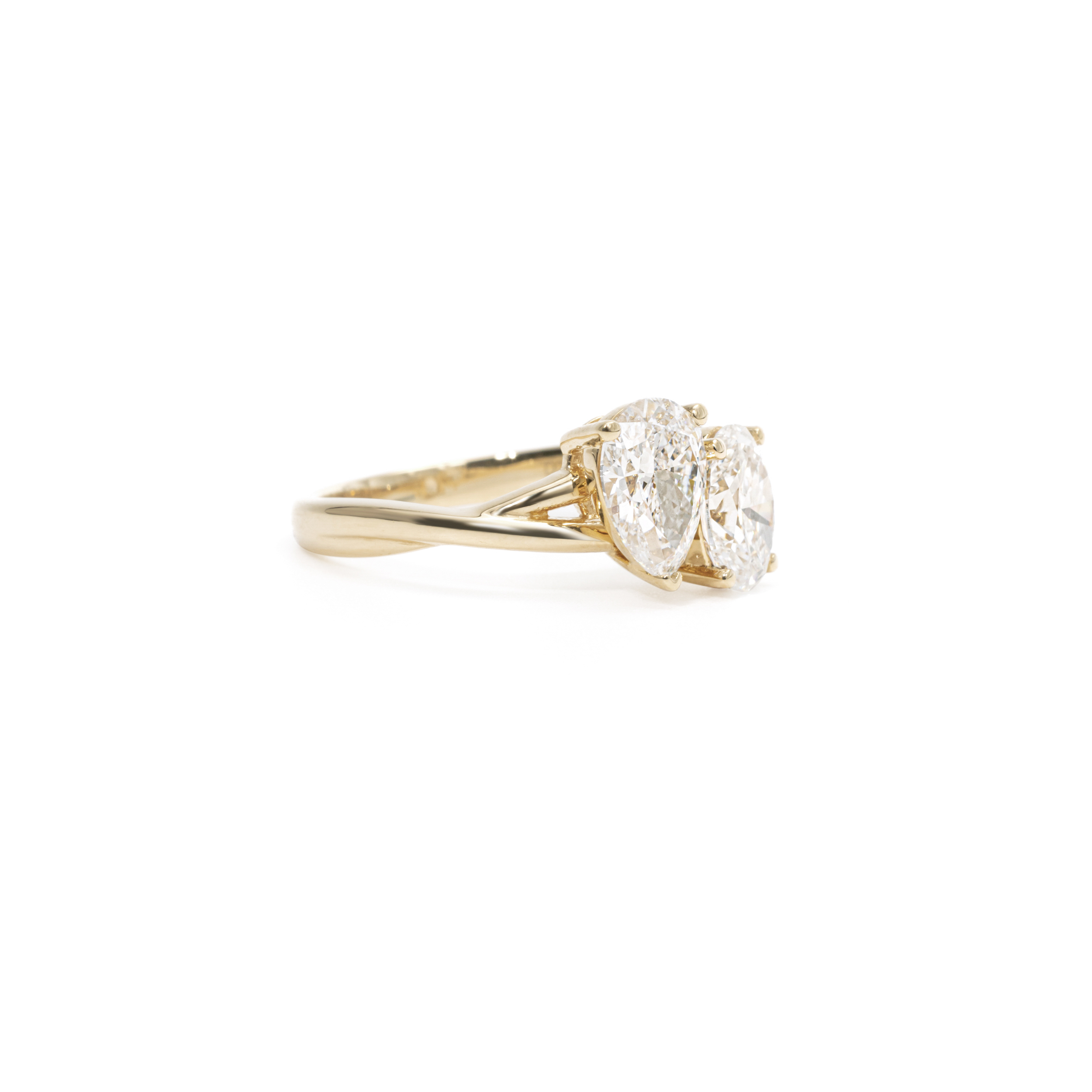 Two-Stone Lab Grown Diamond Ring in 18K Yellow Gold thumbnail 4