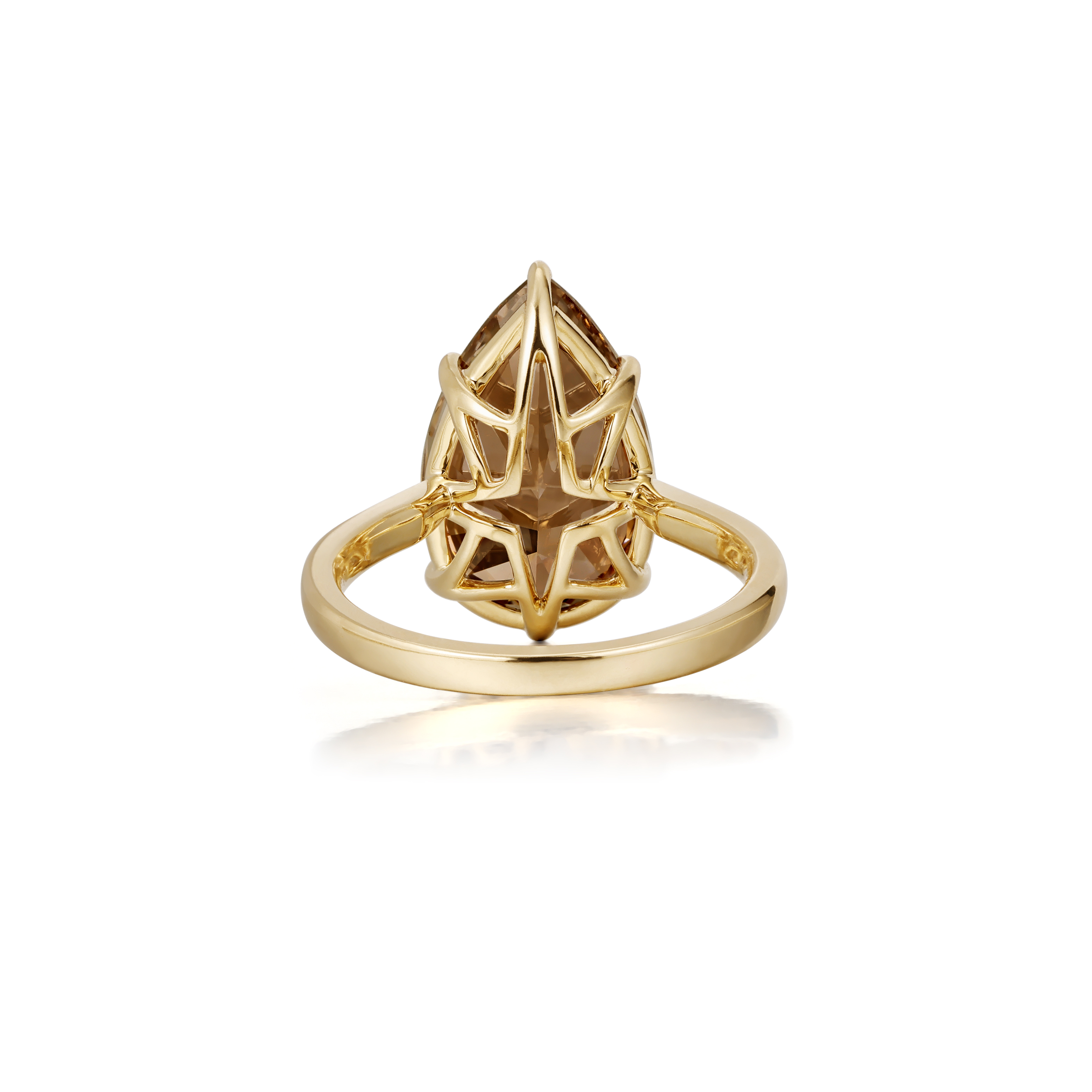 Champagne Pear Lab Grown Diamond Ring in 14K Yellow Gold thumbnail 3