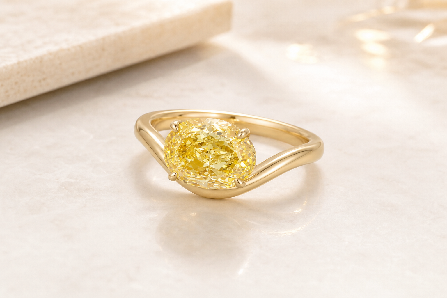 Yellow Lab Grown Diamond Ring in 14K Yellow Gold thumbnail 5