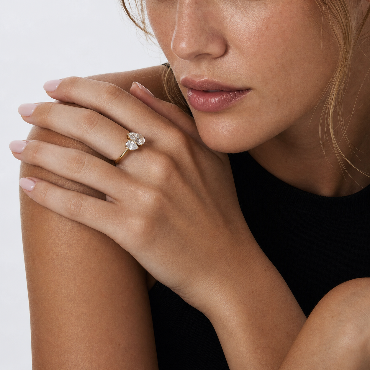 Two-Stone Pear Lab Grown Diamond Ring