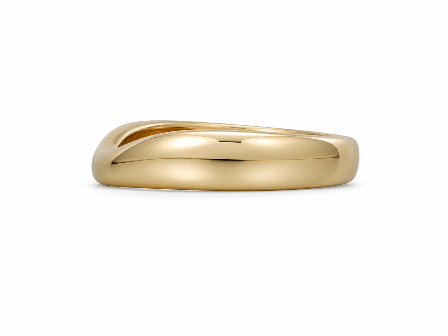 U-Shape Lab Grown Gold Band in 14K /18K Yellow Gold thumbnail 5