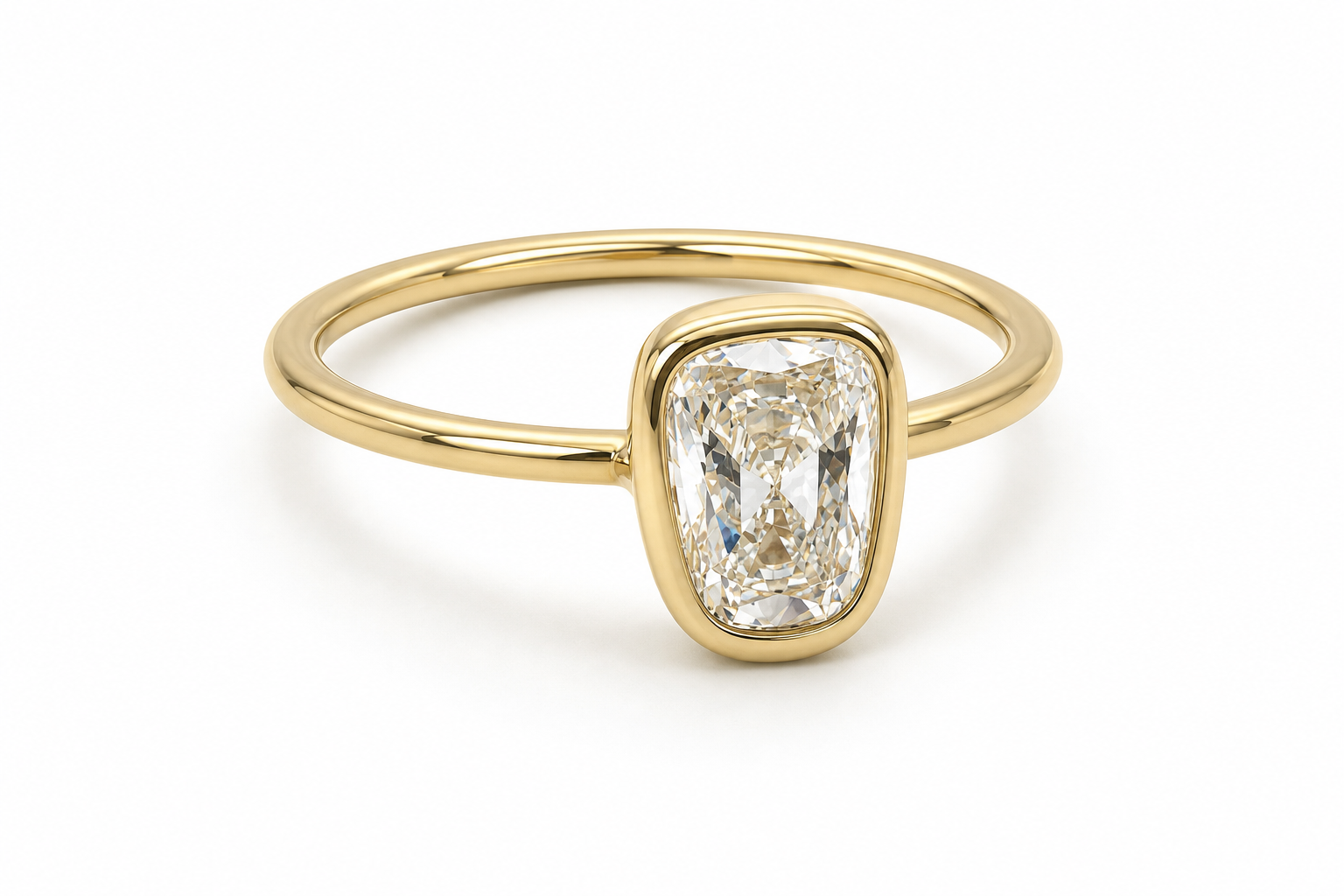 Bezel-Set Old European Cut Lab Grown Diamond Ring thumbnail 5