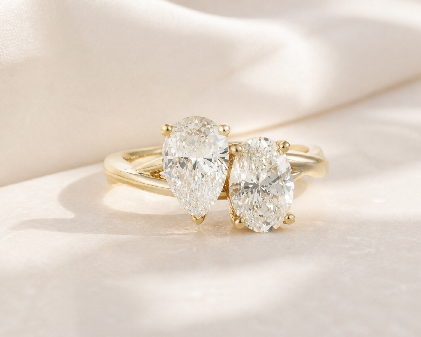 Two-Stone Lab Grown Diamond Ring in 18K Yellow Gold thumbnail 7