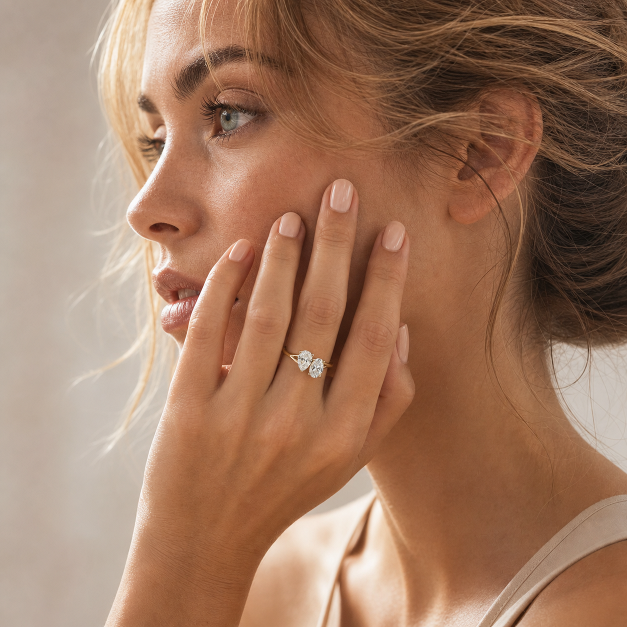 Two-Stone Lab Grown Diamond Ring in 18K Yellow Gold thumbnail 3