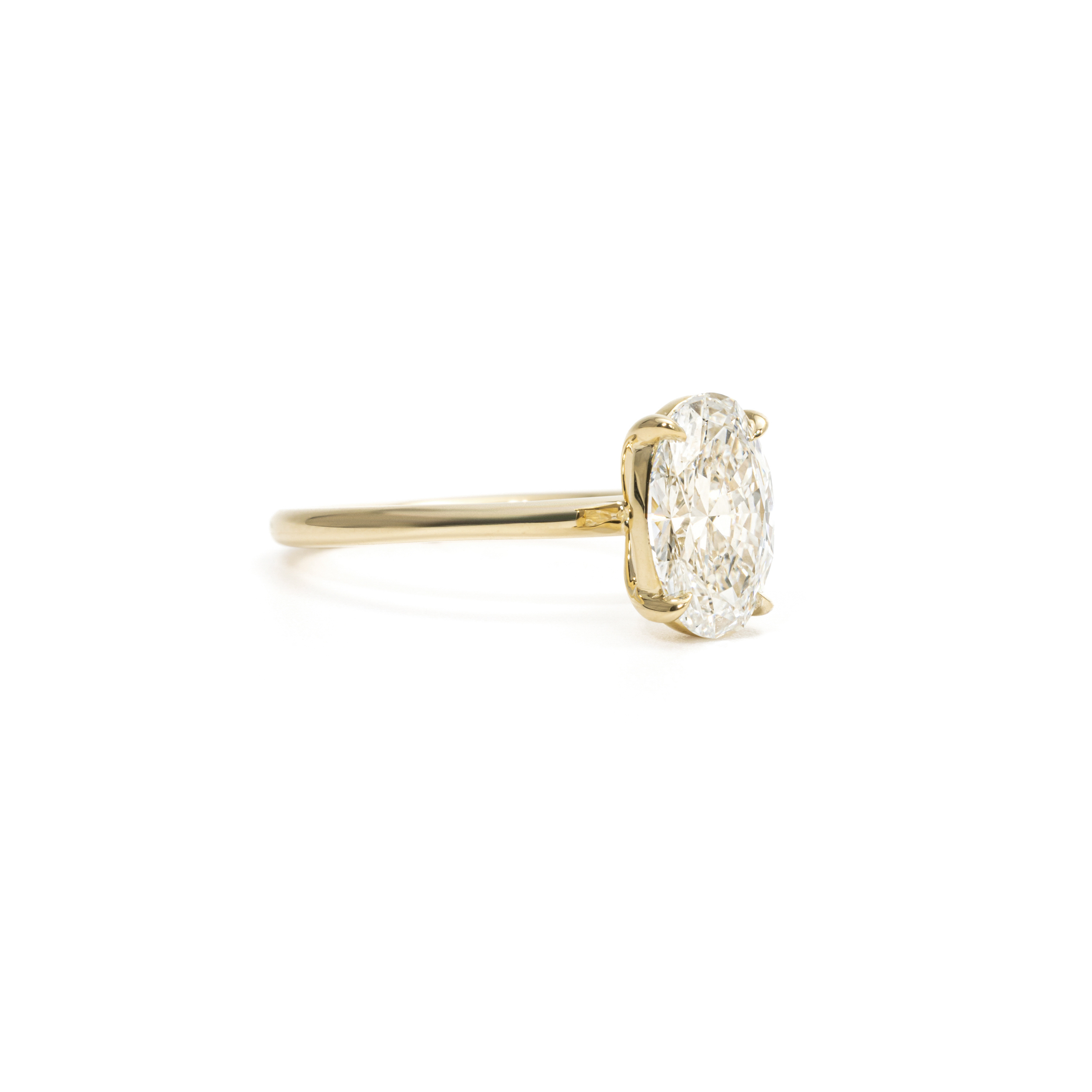 Oval Lab Grown Diamond Solitaire Ring thumbnail 4