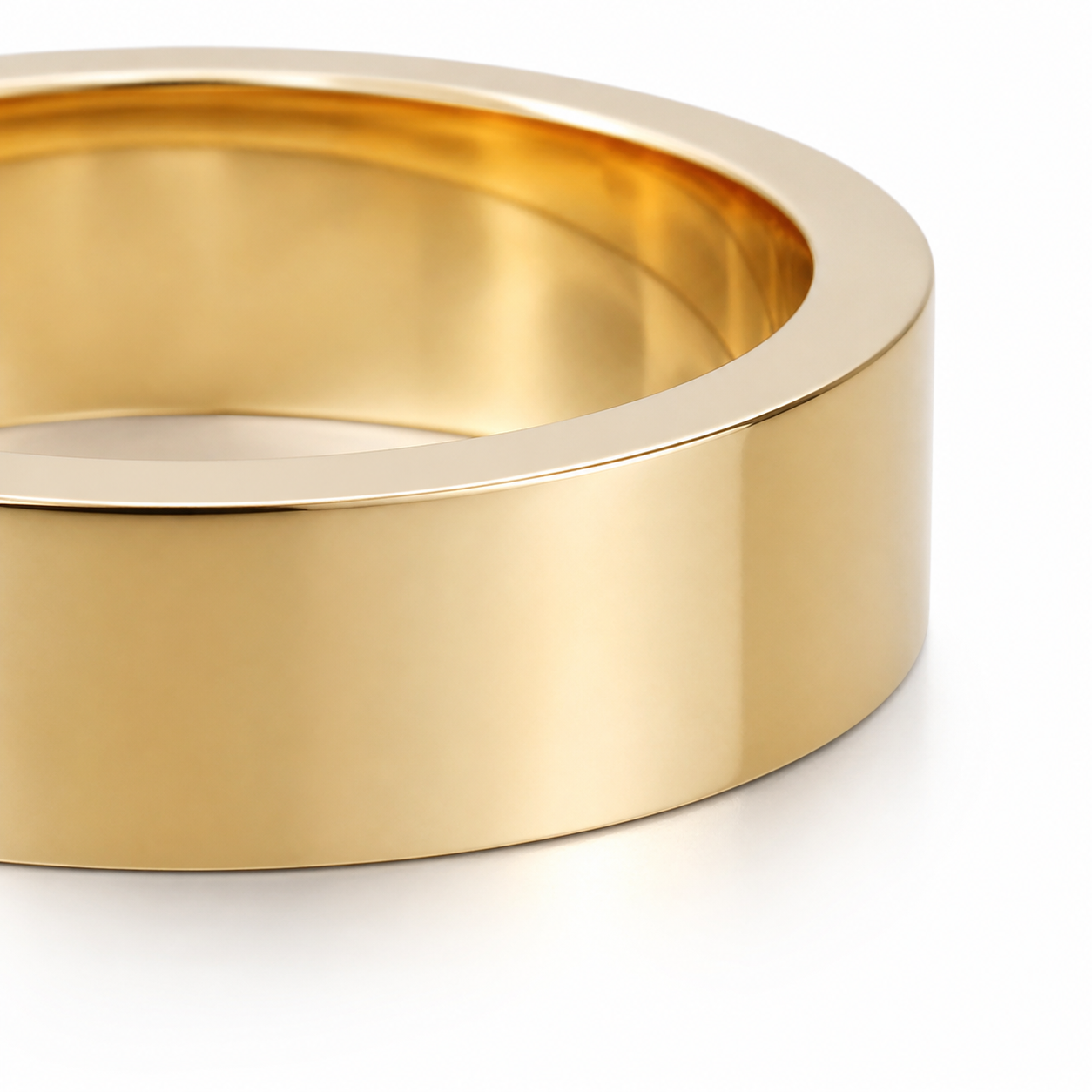 Wide Plain Gold Band Ring in 14K Yellow Gold thumbnail 8